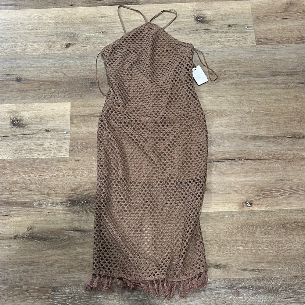 Vici Mocha Crochet Dress